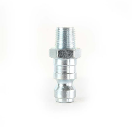 1/4 Inch Auto Steel Coupler Plug X 1/8 Inch Male NPT (Silver Color)